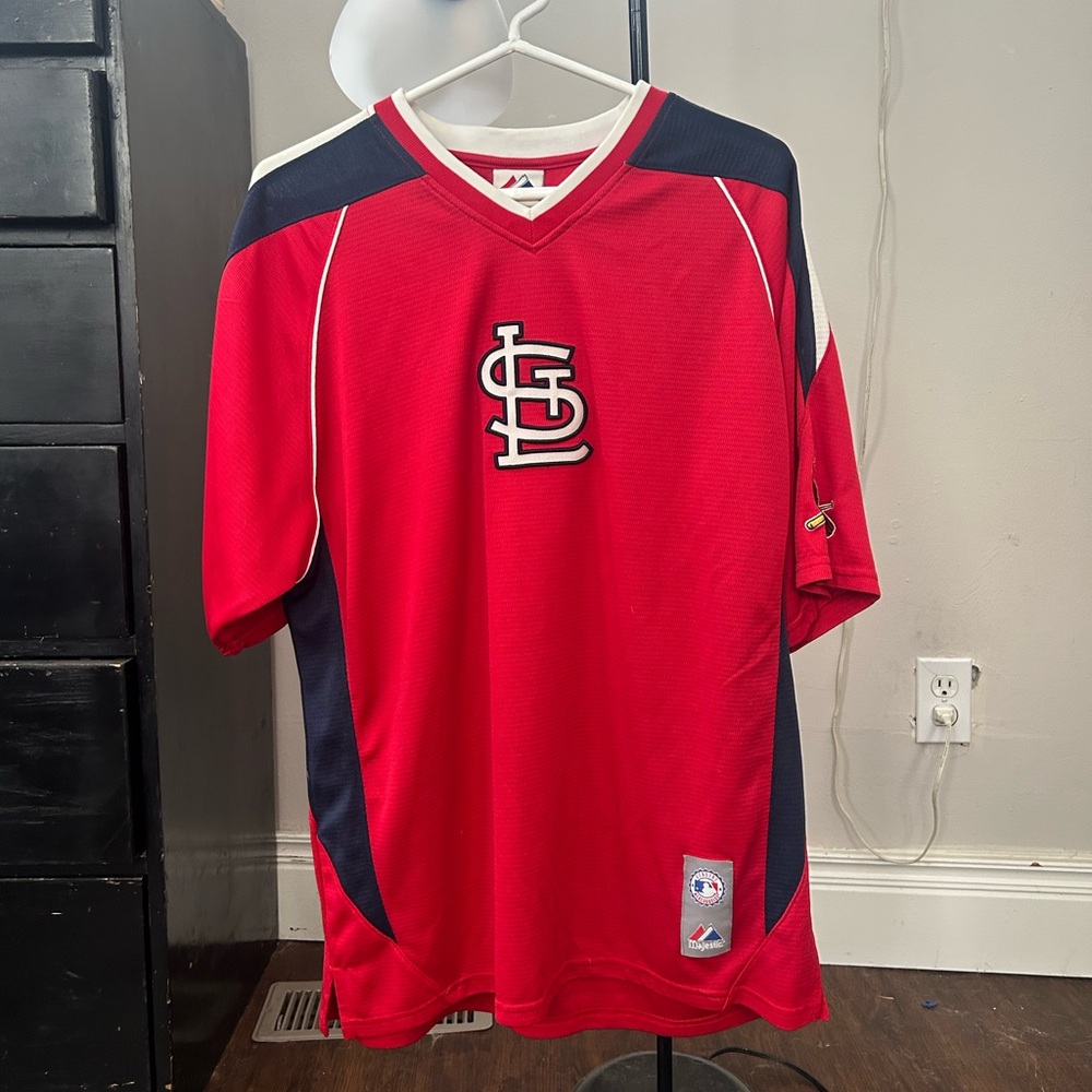 Majestic Red and Navy Baseball Jersey